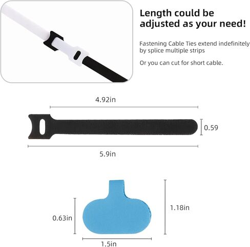 80 قطعة من روابط الكابلات القابلة لإعادة الاستخدام ومجموعات ملصقات الكابلات، روابط كابلات تثبيت قابلة لإعادة الاستخدام مع خطاف وحلقة. إدارة كابلات الأسلاك لتنظيم المنزل والمكتب ومراكز البيانات، 60 رابط كابل + 20 ملصق كابل. متعدد الألوان in Kuwait