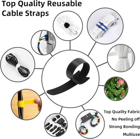 80 قطعة من روابط الكابلات القابلة لإعادة الاستخدام ومجموعات ملصقات الكابلات، روابط كابلات تثبيت قابلة لإعادة الاستخدام مع خطاف وحلقة. إدارة كابلات الأسلاك لتنظيم المنزل والمكتب ومراكز البيانات، 60 رابط كابل + 20 ملصق كابل. متعدد الألوان in Kuwait