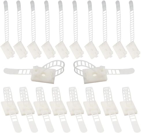Cable Nylon Ties,Cable Classification Organizer Ties,Desktop Wire Self Adhesive Ties,20 Pieces Black Cable Ties in Saudi Arabia