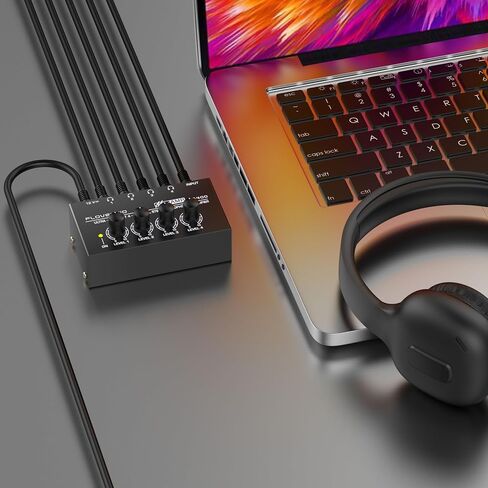 HA400 Stereo Headphone Amplifier Ultra Compact 4-Channel Headphone Amp Splitter for Studio and Stage with 12V Power Adapter in Saudi Arabia