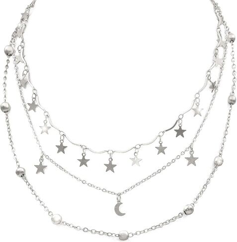 Choker Necklace Set Multilayer Layers Chain Clavicle Necklace Jewelry for Women in Saudi Arabia