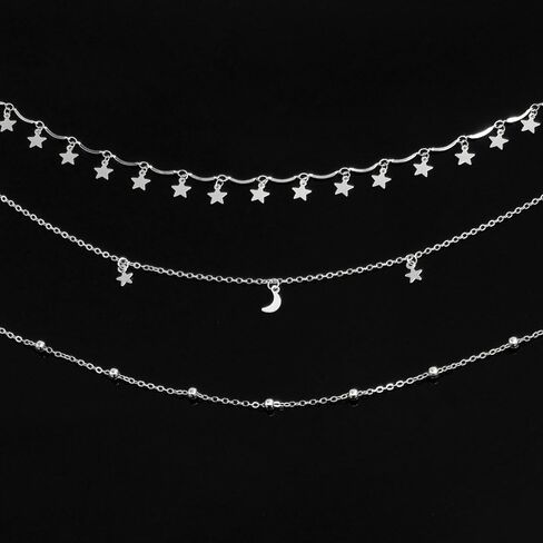 Choker Necklace Set Multilayer Layers Chain Clavicle Necklace Jewelry for Women in Saudi Arabia