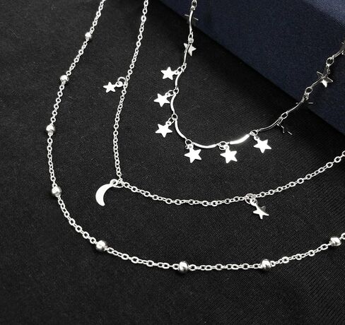Choker Necklace Set Multilayer Layers Chain Clavicle Necklace Jewelry for Women in Saudi Arabia