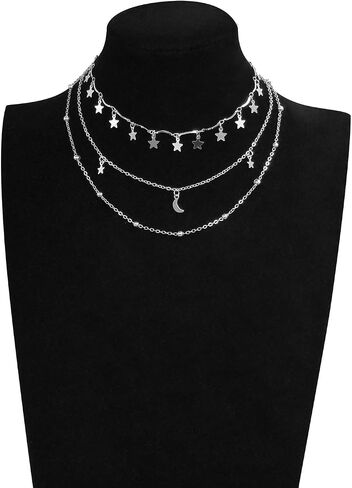 Choker Necklace Set Multilayer Layers Chain Clavicle Necklace Jewelry for Women in Saudi Arabia