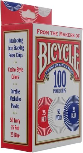 Bicycle Poker Chips - 100 Count with 3 Colors (2 Pack) in Saudi Arabia