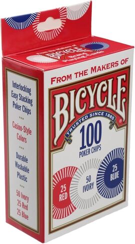 Bicycle Poker Chips - 100 Count with 3 Colors (2 Pack) in Saudi Arabia
