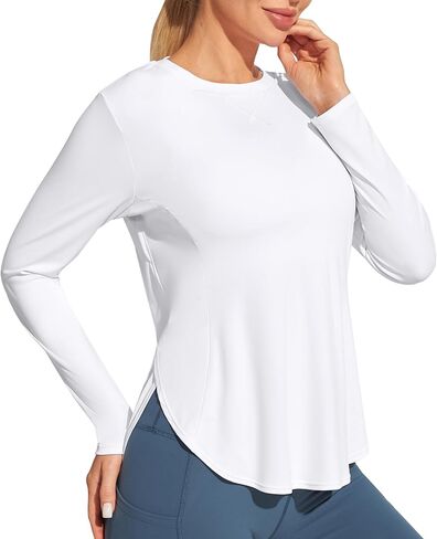 Ewedoos Sun Shirts UPF 50+ Long Sleeve Workout Tops for Women Lightweight Quick Dry Sun Protection Clothing Hiking in Kuwait