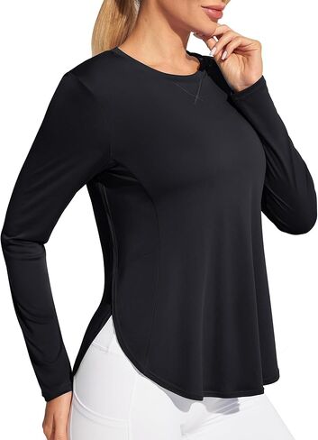 Ewedoos Sun Shirts UPF 50+ Long Sleeve Workout Tops for Women Lightweight Quick Dry Sun Protection Clothing Hiking in Kuwait