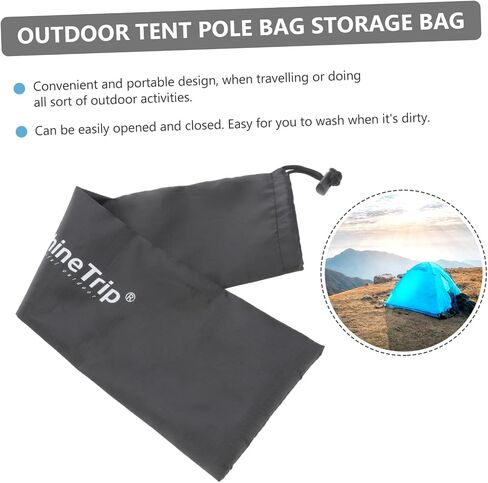 Toddmomy 2PCS tent pole bag fishing rod bag tent pole storage bag outdoor awning portable clothesline hiking poles bag pole carry bag portable storage pouch fishing rod pouch camping cane in Saudi Arabia