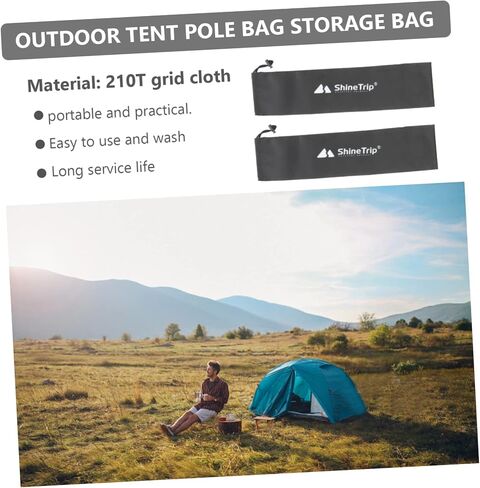 Toddmomy 2PCS tent pole bag fishing rod bag tent pole storage bag outdoor awning portable clothesline hiking poles bag pole carry bag portable storage pouch fishing rod pouch camping cane in Saudi Arabia