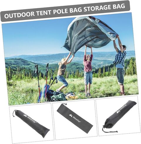 Toddmomy 2PCS tent pole bag fishing rod bag tent pole storage bag outdoor awning portable clothesline hiking poles bag pole carry bag portable storage pouch fishing rod pouch camping cane in Saudi Arabia