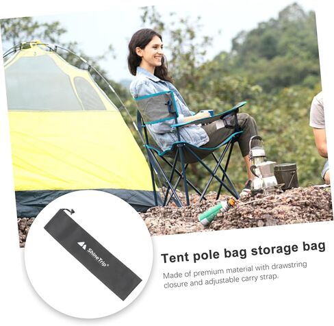 Toddmomy 2PCS tent pole bag fishing rod bag tent pole storage bag outdoor awning portable clothesline hiking poles bag pole carry bag portable storage pouch fishing rod pouch camping cane in Saudi Arabia