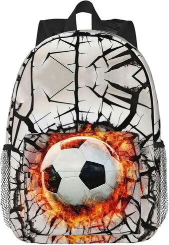 Soccer Ball Toddler Backpack for Boys Kids Teens Man Sports School Bags Small Preschool Bookbags Casual Student Daypack Gifts Lightweight Waterproof Travel Backpack 15inch in Saudi Arabia