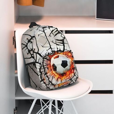 Soccer Ball Toddler Backpack for Boys Kids Teens Man Sports School Bags Small Preschool Bookbags Casual Student Daypack Gifts Lightweight Waterproof Travel Backpack 15inch in Saudi Arabia
