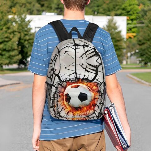 Soccer Ball Toddler Backpack for Boys Kids Teens Man Sports School Bags Small Preschool Bookbags Casual Student Daypack Gifts Lightweight Waterproof Travel Backpack 15inch in Saudi Arabia