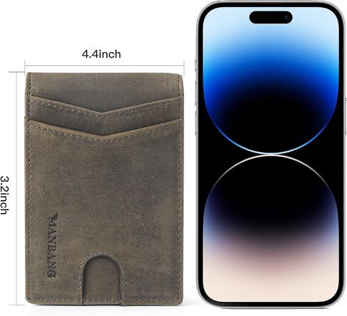 Slim Wallet for Men-Leather Money Clip Mens Wallets-RFID Blocking Front Pocket Bifold Wallet-Minimalist Credit Card Holder with Gift Box (Crazy Horse Brown) in Saudi Arabia