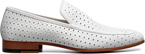 Stacy Adams Men's Winden Perfed Slip On Loafer, White, 12 in Saudi Arabia