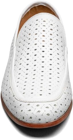 Stacy Adams Men's Winden Perfed Slip On Loafer, White, 12 in Saudi Arabia