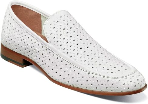 Stacy Adams Men's Winden Perfed Slip On Loafer, White, 12 in Saudi Arabia