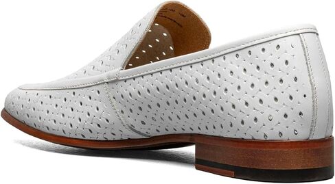 Stacy Adams Men's Winden Perfed Slip On Loafer, White, 12 in Saudi Arabia