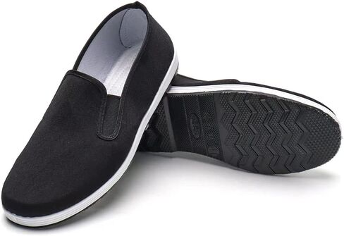 Tai Chi Shoes,Chinese Traditional Canvas Kung Fu Shoes, Martial Arts Old Beijing Shoes, Black Rubber Sole Unisex in Saudi Arabia