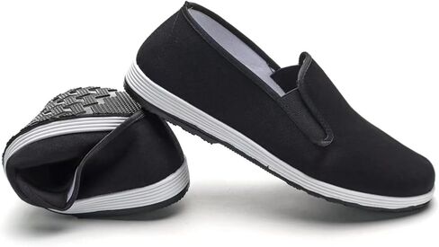 Tai Chi Shoes,Chinese Traditional Canvas Kung Fu Shoes, Martial Arts Old Beijing Shoes, Black Rubber Sole Unisex in Saudi Arabia