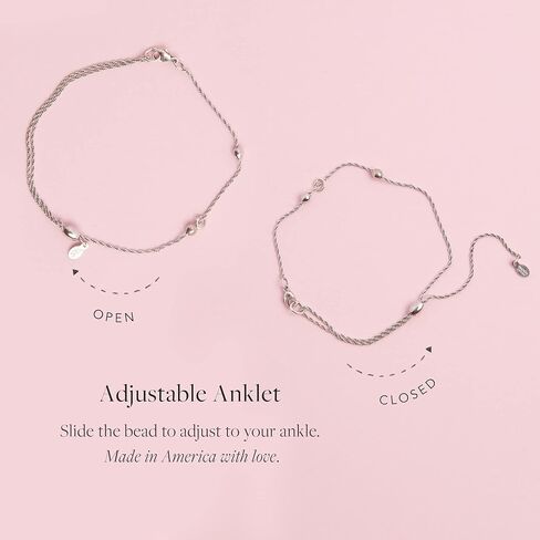 Alex and Ani Sunshine Anklet for Women, Sun Charm and Light Blue Beads, Shiny Silver Finish, 11 in in Saudi Arabia