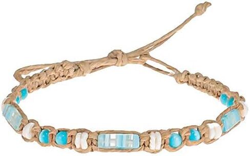 BlueRica Hemp Anklet with Murano Glass Tubes in Saudi Arabia
