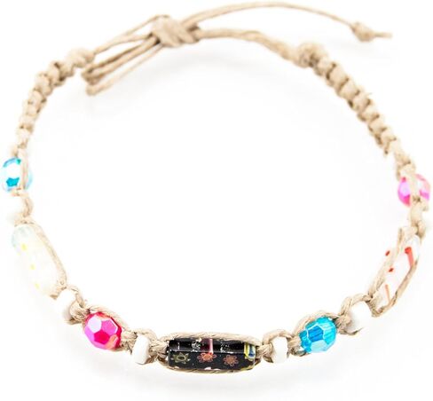 BlueRica Hemp Anklet with Murano Glass Tubes in Saudi Arabia