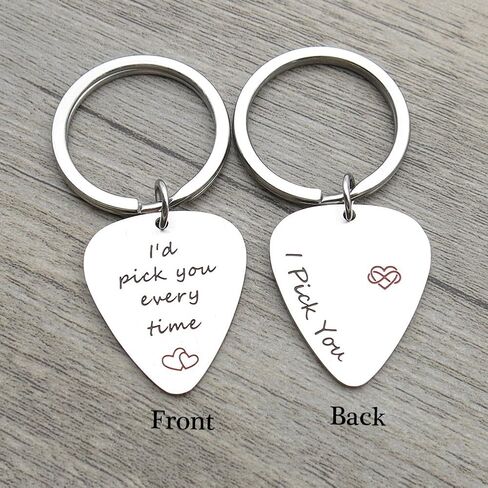 I'd Pick You Every Time I Pick you Guitar Pick Keychain Musical Gifts in Saudi Arabia