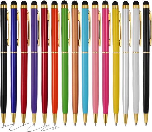 15 Pack Stylus Pens for Touch Screens Stylus Pen Compatible with Phone Tablets Kindle and Black Ink Ballpoint Pens-2 in 1 Stylists pens for Touch Screens in Kuwait