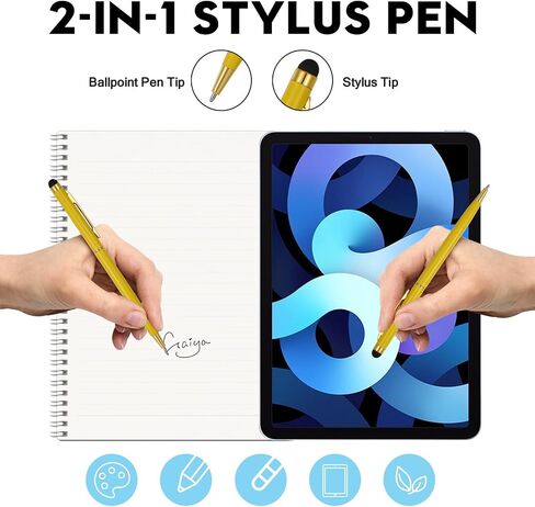 15 Pack Stylus Pens for Touch Screens Stylus Pen Compatible with Phone Tablets Kindle and Black Ink Ballpoint Pens-2 in 1 Stylists pens for Touch Screens in Kuwait
