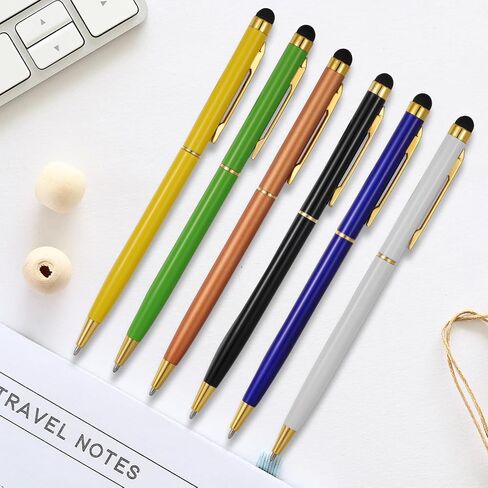 15 Pack Stylus Pens for Touch Screens Stylus Pen Compatible with Phone Tablets Kindle and Black Ink Ballpoint Pens-2 in 1 Stylists pens for Touch Screens in Kuwait