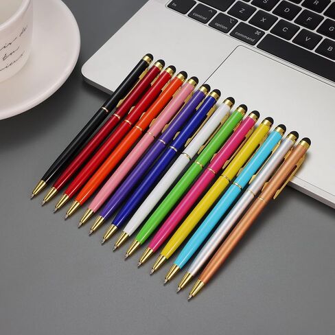 15 Pack Stylus Pens for Touch Screens Stylus Pen Compatible with Phone Tablets Kindle and Black Ink Ballpoint Pens-2 in 1 Stylists pens for Touch Screens in Kuwait