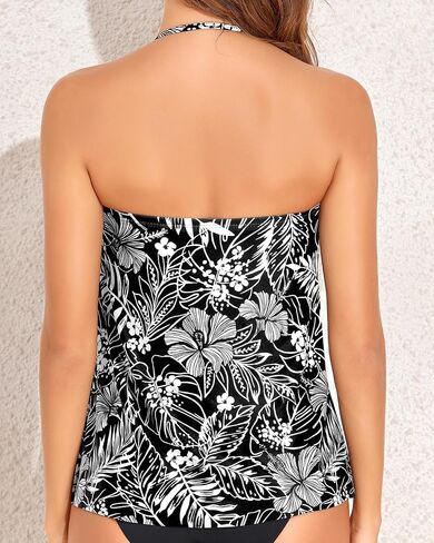 Tempt Me Bandeau Tankini Tops for Women Strapless Bathing Suit Top Halter Flyaway Swimsuit Top Only in Saudi Arabia