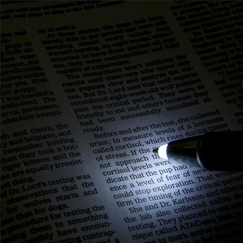 قلم GS GLOWSEEN ذو طرف مضيء، أقلام كتابة بمصباح يدوي برأس كروي LED للكاتب الليلي - قطعتان (ضوء أحمر وأبيض) in Kuwait