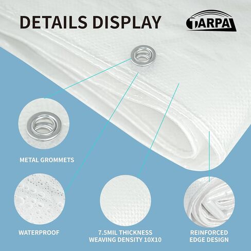 4'x8'(2pack) Semi Clear White Tarp Waterproof Green House Cover with Grommets 7.5mil Clear Poly tarps for Gardening,Farm, Garden,Chicken Coops，Outdoor in Saudi Arabia