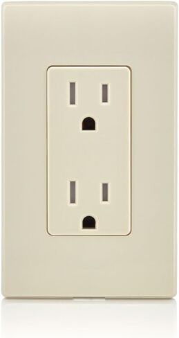 Leviton T5325 15 Amp Decora Tamper-Resistant Duplex Electrical Wall Outlet - Ivory in Saudi Arabia