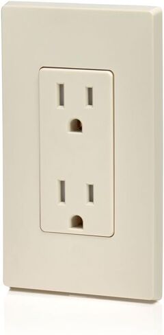 Leviton T5325 15 Amp Decora Tamper-Resistant Duplex Electrical Wall Outlet - Ivory in Saudi Arabia