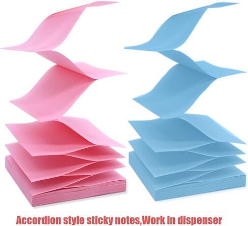 6 Pads Light Color Pop Up Sticky Notes 3x3 inch Refills, Easy to Post Sticky Notes, Accordion Sticky Notes,z fold Sticky Notes Pink, Orange, Yellow, Green, Blue,Purple in Saudi Arabia