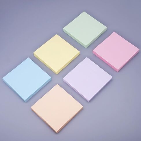 6 Pads Light Color Pop Up Sticky Notes 3x3 inch Refills, Easy to Post Sticky Notes, Accordion Sticky Notes,z fold Sticky Notes Pink, Orange, Yellow, Green, Blue,Purple in Saudi Arabia