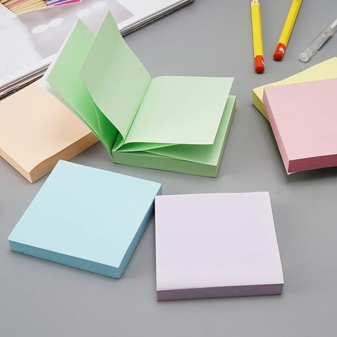 6 Pads Light Color Pop Up Sticky Notes 3x3 inch Refills, Easy to Post Sticky Notes, Accordion Sticky Notes,z fold Sticky Notes Pink, Orange, Yellow, Green, Blue,Purple in Saudi Arabia