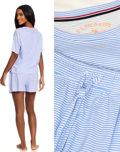 U.S. Polo Assn. Pajama Sets for Women 2 Piece, Knit PJ Sets for Women Shorts with Pockets, Womens Summer PJs in Saudi Arabia