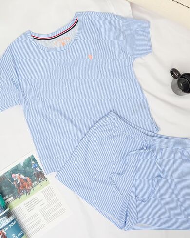 U.S. Polo Assn. Pajama Sets for Women 2 Piece, Knit PJ Sets for Women Shorts with Pockets, Womens Summer PJs in Saudi Arabia