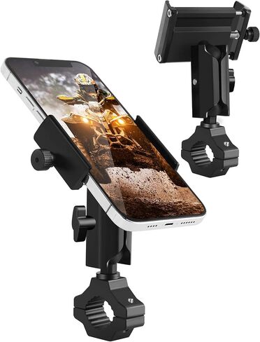 حامل هاتف ATV/Quads، حامل هاتف ATV من الألومنيوم عالي التحمل يحمل 4.7 بوصة - 7.1 بوصة iPhone 11، 12، 13 pro Max مع حافظة، يناسب المقاود 7/8 بوصة - 9/8 بوصة، متوافق مع Yamaha Handa Polaris Can-Am in Kuwait