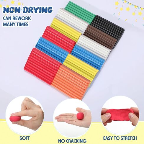 Syhood 144 Pieces Non Drying Modeling Clay 15.9lbs Modeling Clay for Kids Molding Clay Toys Gift Set for Boys Girls Classroom Arts and Crafts Projects Play, 8 Colors in Saudi Arabia