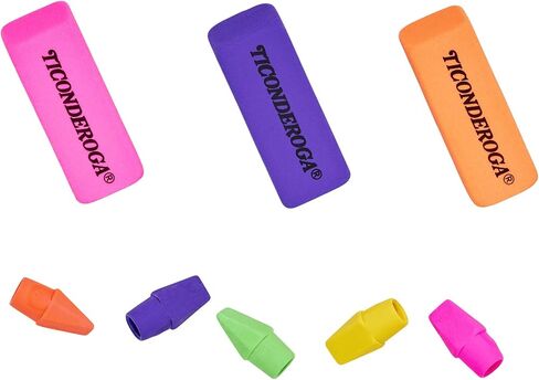 Ticonderoga Erasers, Neon, 15 Count (Pack of 8) (38931SP) in Saudi Arabia