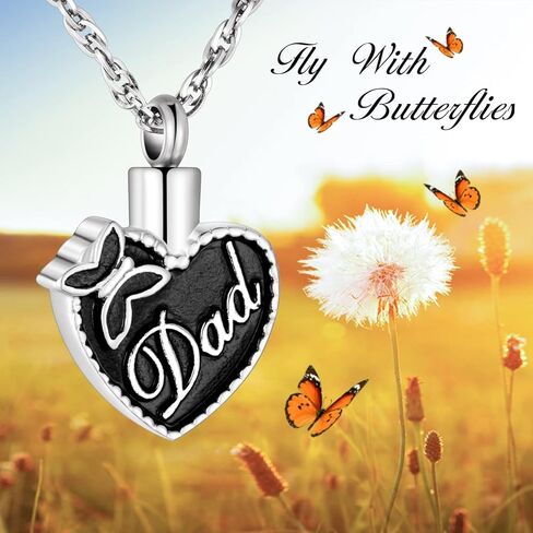 XIUDA جرة قلادة أبي الرماد قلادة قلادة الحرق للرماد فراشة مجوهرات جنائزية-يطير مع الفراشات in Kuwait