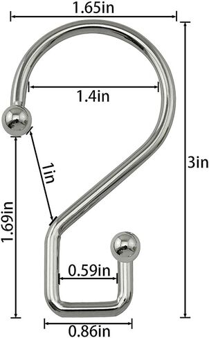 15PCS Black S Shaped Hooks Closet S Hooks Heavy Duty S Hanging Hooks for Curtains Pants Purses Crafts Pots Pans Mugs Plants in Saudi Arabia