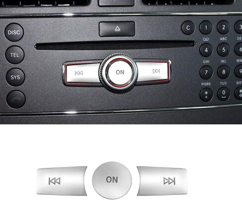Jaronx Compatible with Mercedes Benz Radio Button Cover Stickers, X204/W204 Volume Button Sticker Radio ON Button Cover for B Class W246/C Class W204/ E Class W212/ G Class/ML W166 CL/SL/CLA/CLS/SLK in Saudi Arabia